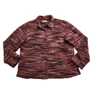 Vintage Coldwater Creek Jacket Blazer XL Tapestry Yarn Colorful Artsy Mature